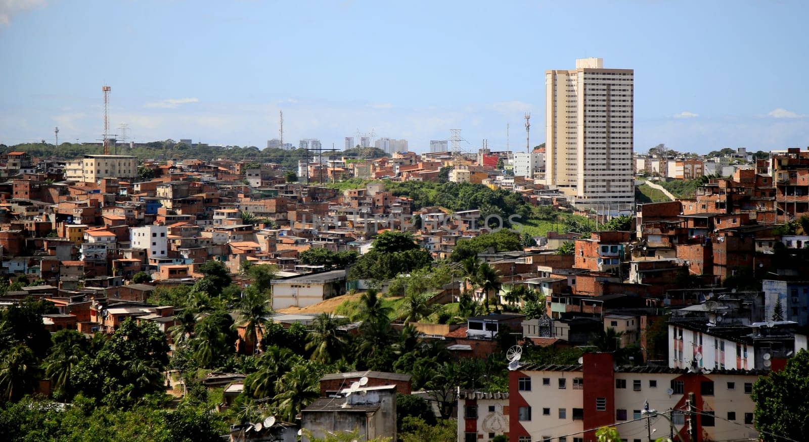 salvador, bahia / brazil - july 2, 2020: views of houses in the Cabula neighborhood in the city of Salvador.......