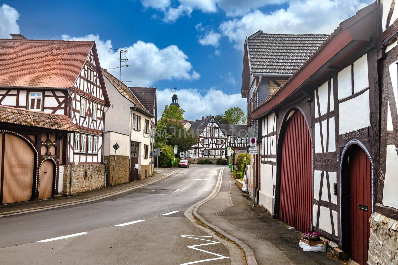 Old half-timbered house in a village in niederkleen hesse germany