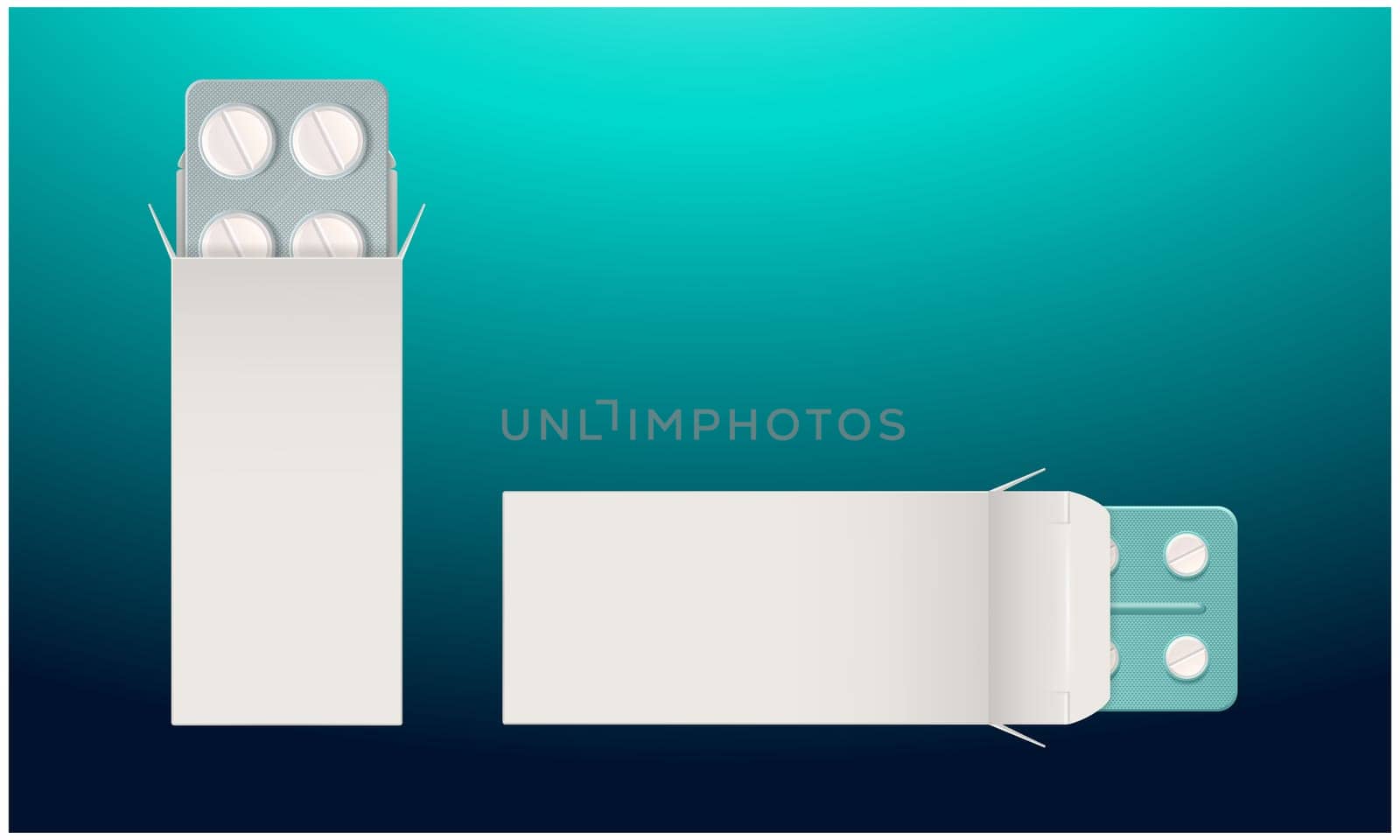 mock up illustration of medicine tablet on abstract background