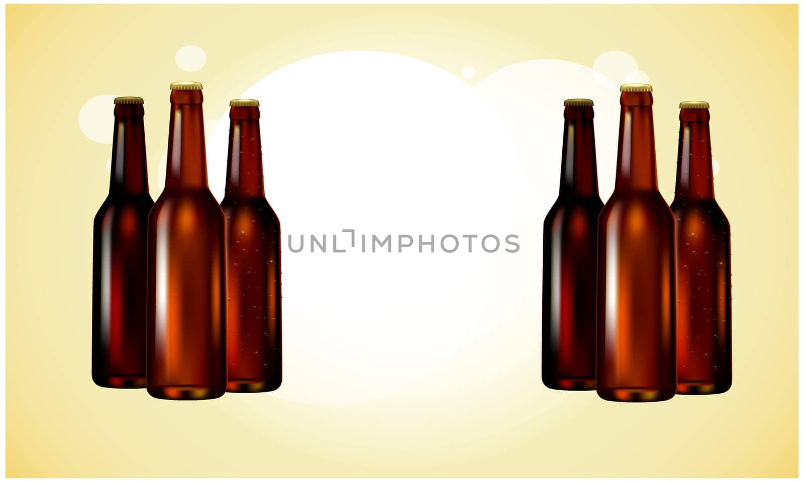 mock up illustration of beer bottle on abstract background