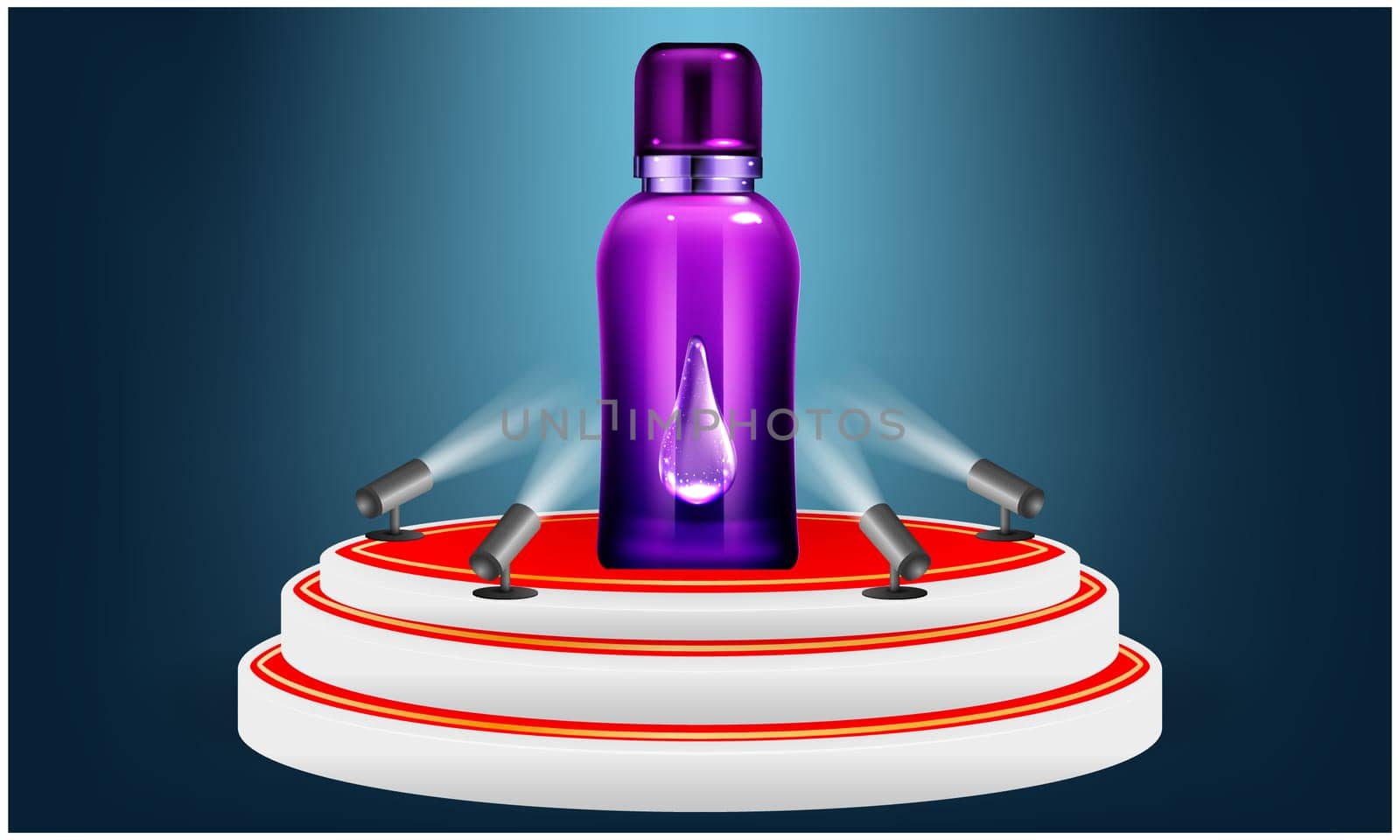 mock up illustration of sanitizer bottle on abstract background