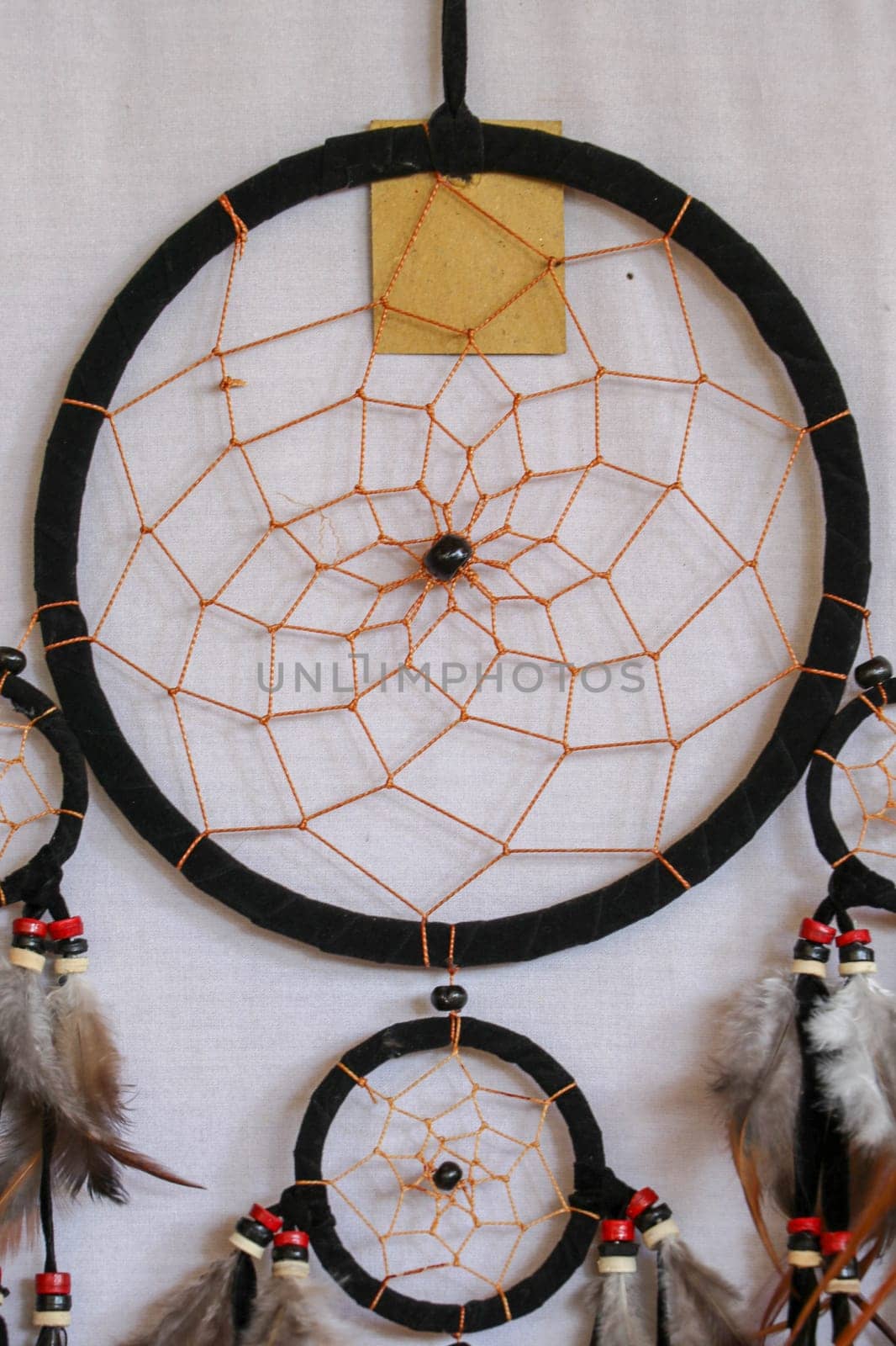 Real native dream catcher on pure white background.