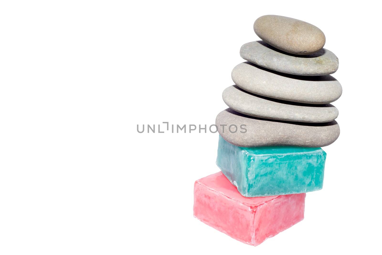 soaps off various shades with grey sone pebbles