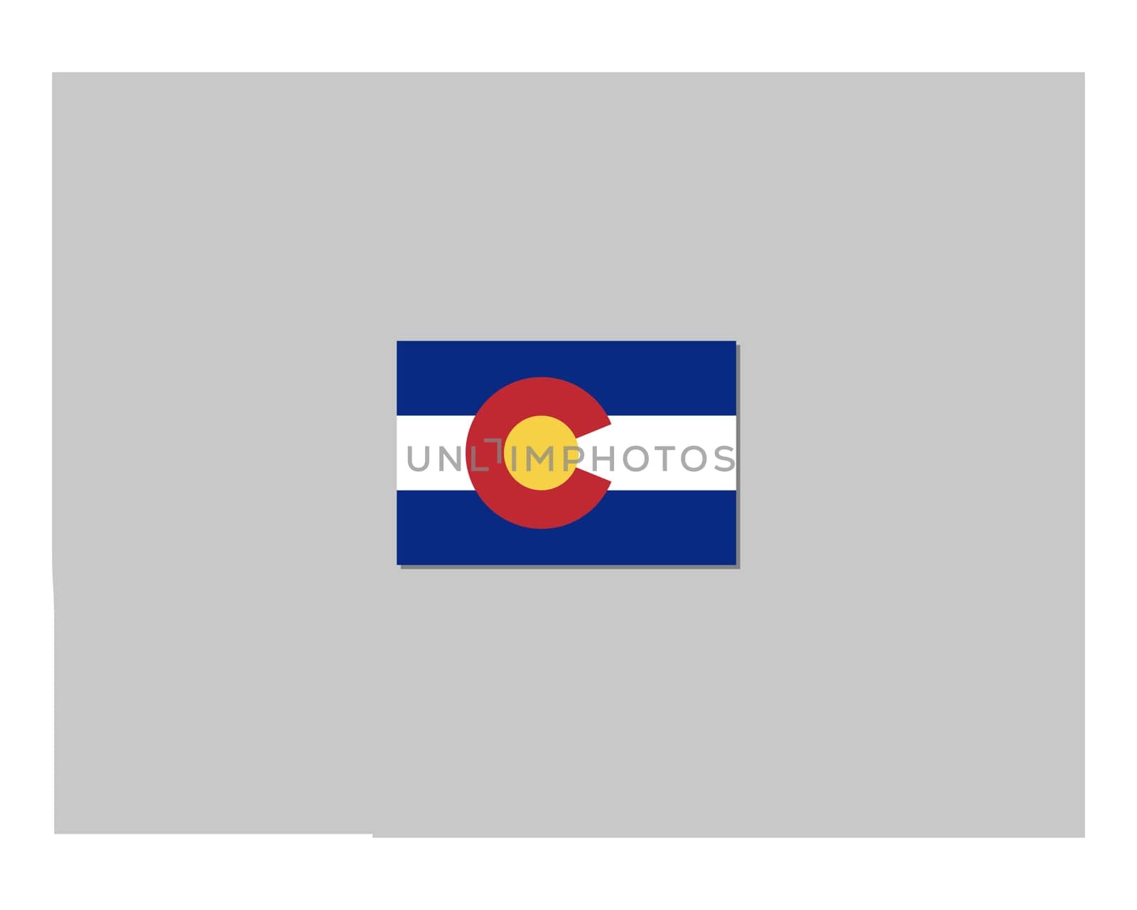 Fahne und Landkarte von Colorado