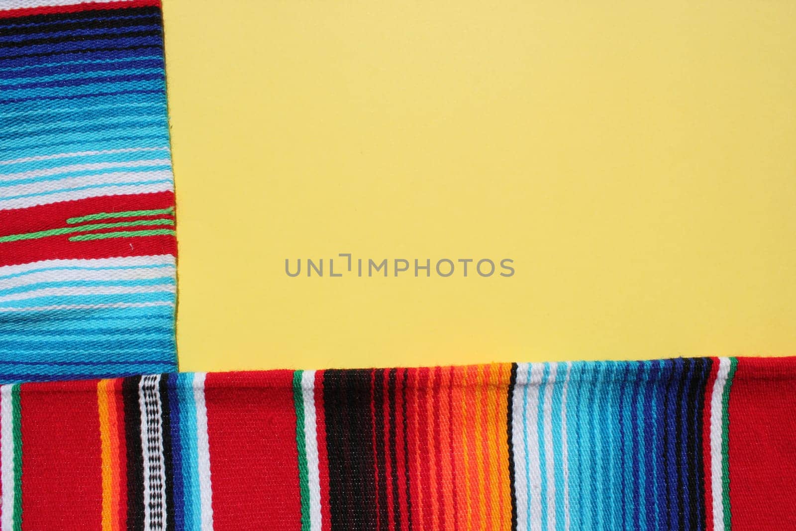 poncho Mexican cinco de mayo rug serape fiesta traditional Mexico background with stripes copy space maya blanket minimal simple -  stock, photo, photograph, image, picture