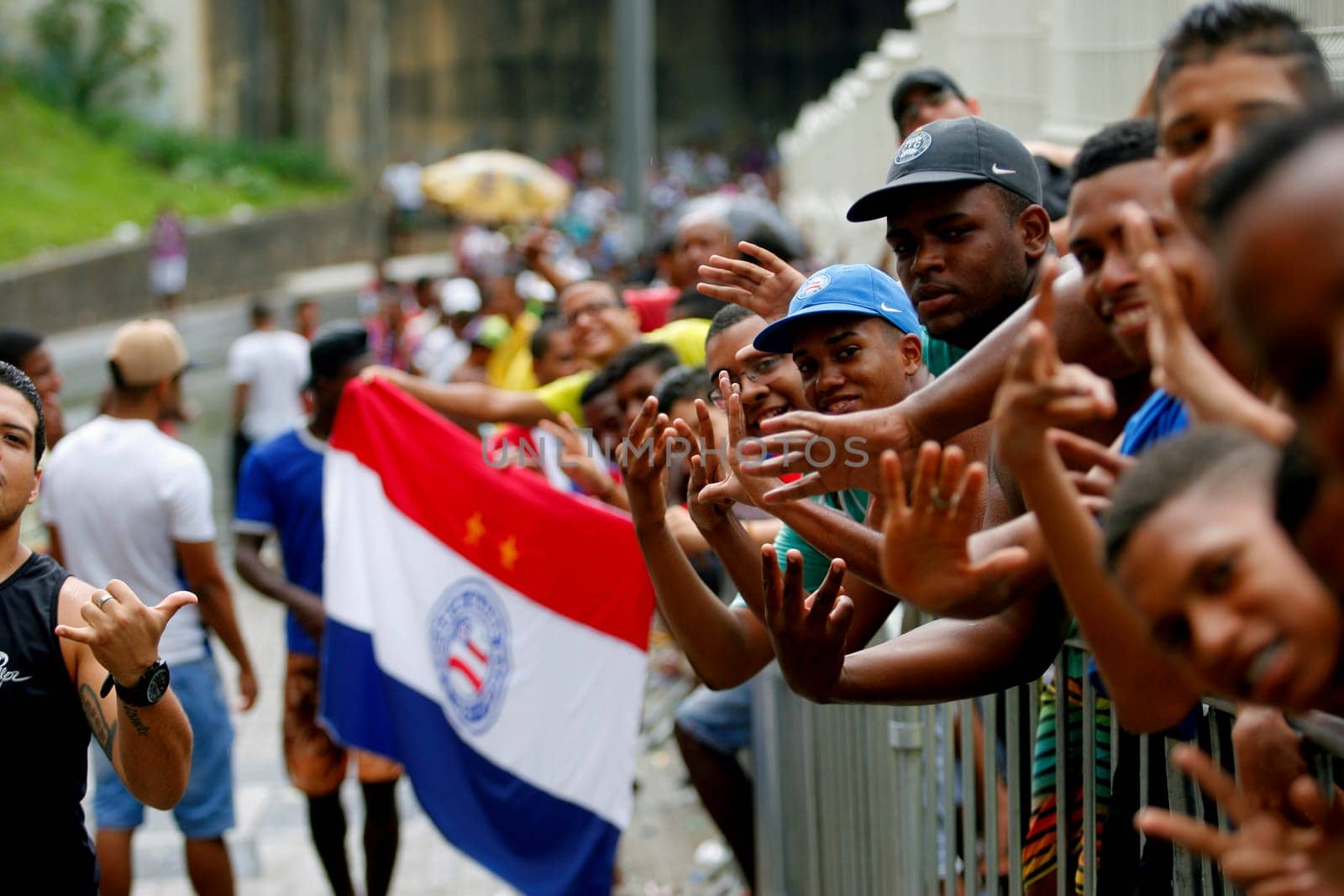 salvador, bahia / brazil - april 20, 2015: Esporte Clube Bahia fans face the queue to buy tickets at the Fonte Nova Arena in the city of Salvador, for the Bahia Football Championship match.