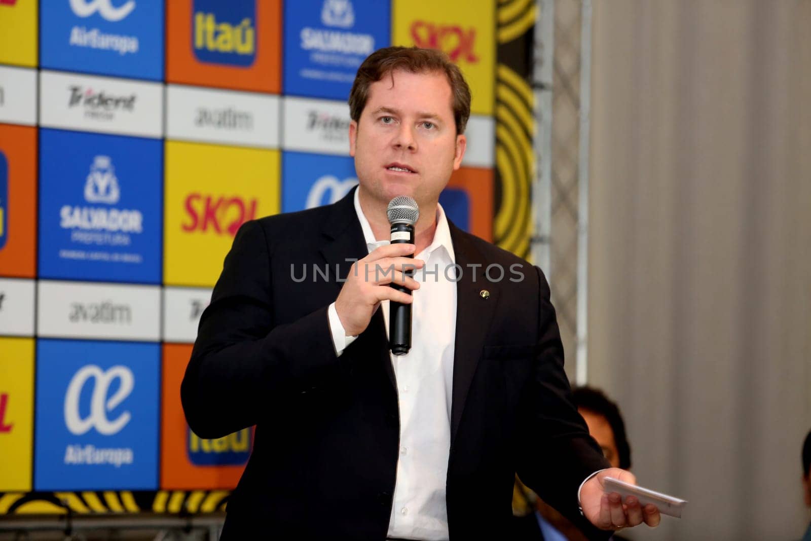 Salvador, Bahia / Brazil - February 16, 2017: Marx Beltrao, Brazil's minister of tourism is seen during an event in the city of Salvador.