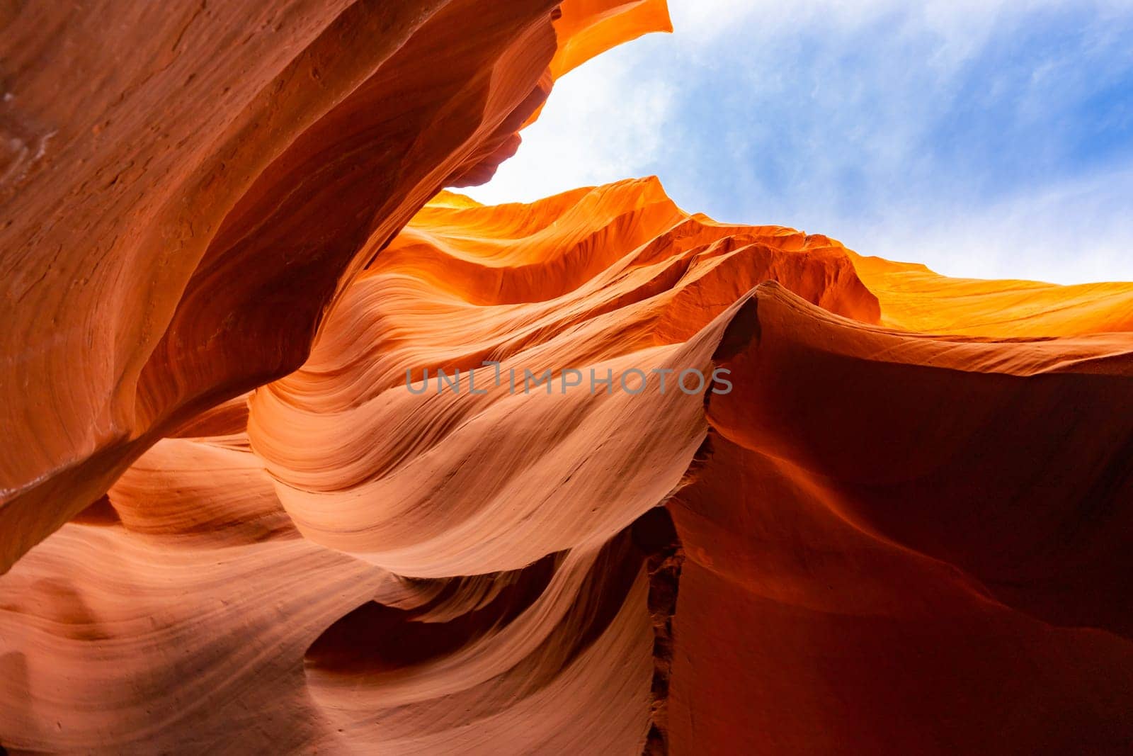 Lower Antelope Canyon or Corkscrew slot canyon National park in the Navajo Reservation near Page, Arizona USA. Antelope canyon is United States landmark and tourist spot.