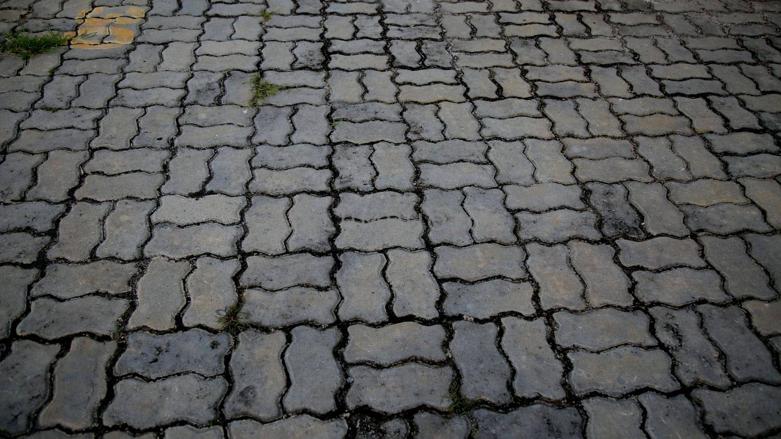 salvador, bahia / brazil - july 4, 2020: pavement made of concrete bricks is seen in the city of Salvador.