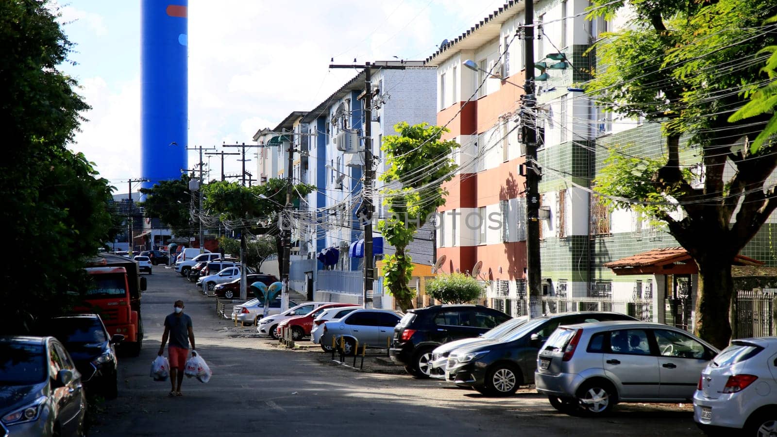 salvador, bahia / brazil - july 4, 2020: set of popular residential buildings in the neighborhood of Cabula in the city of Salvador...