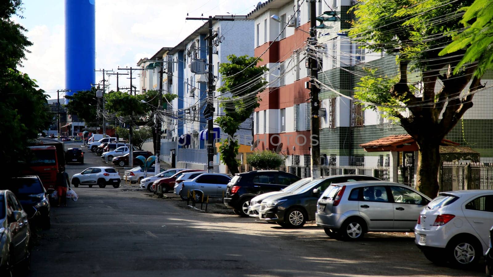 salvador, bahia / brazil - july 4, 2020: set of popular residential buildings in the neighborhood of Cabula in the city of Salvador...