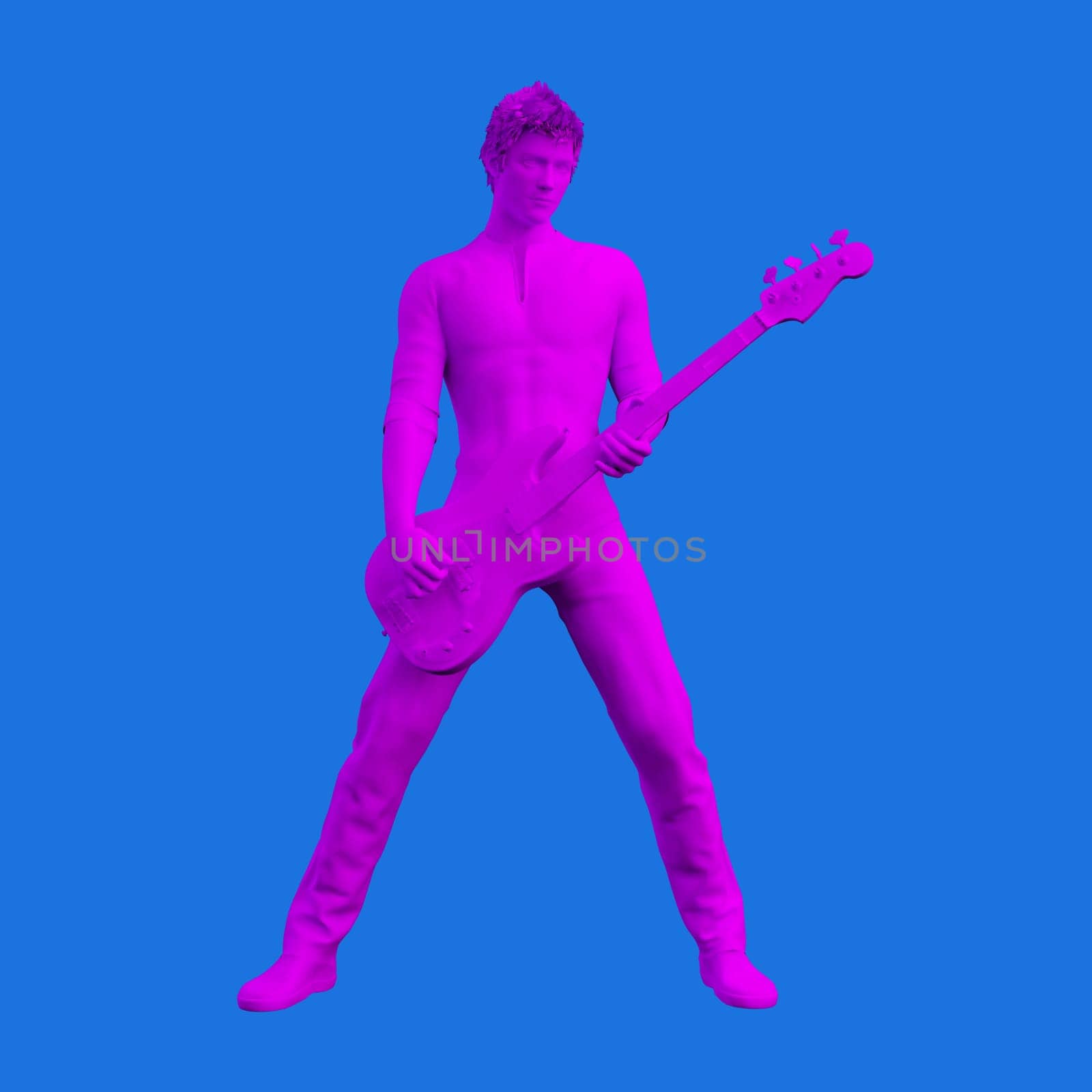 Bass Player Musician Playing in Concert Concept
