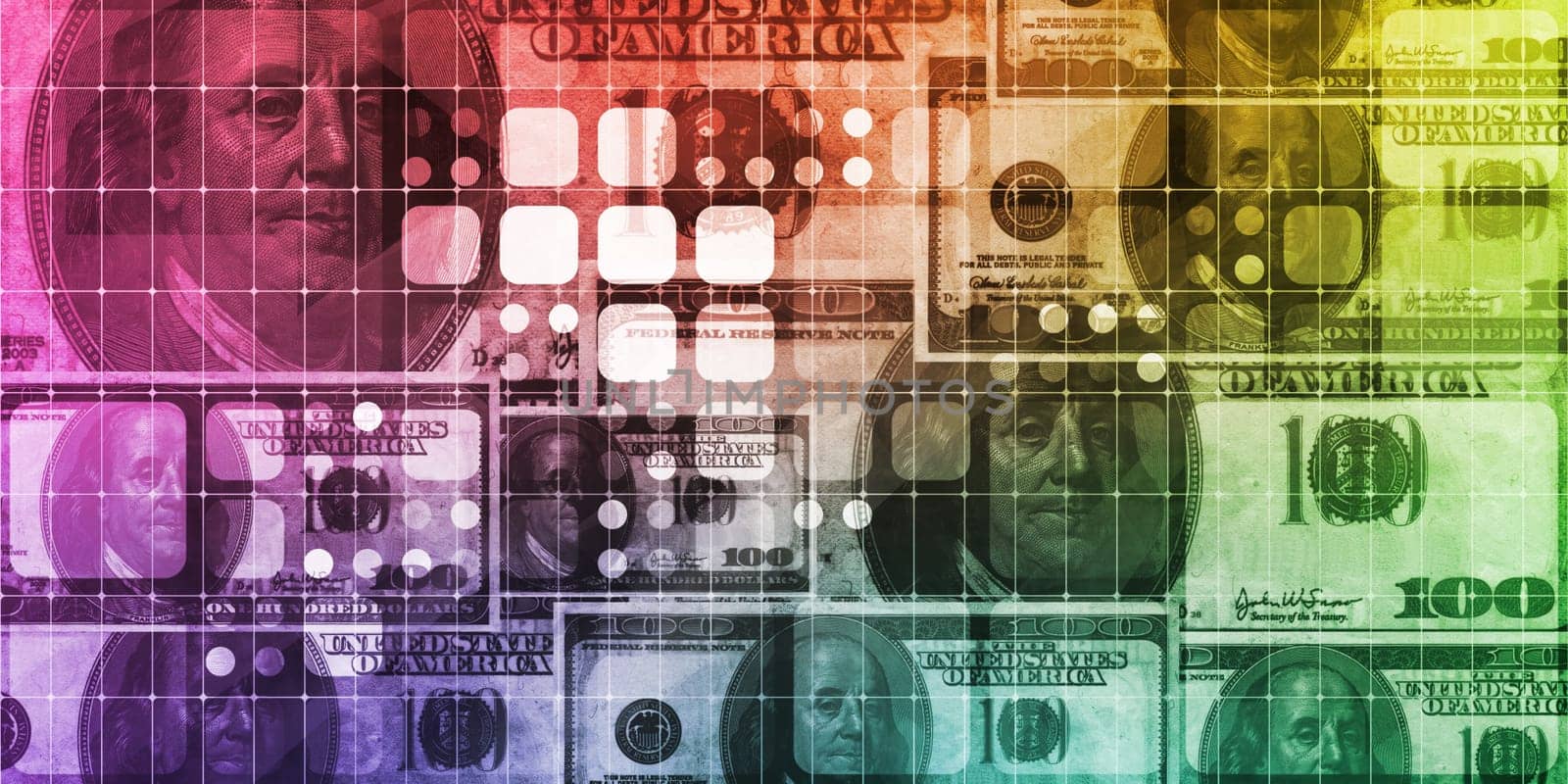USD Montage of American Currency with Technology Theme
