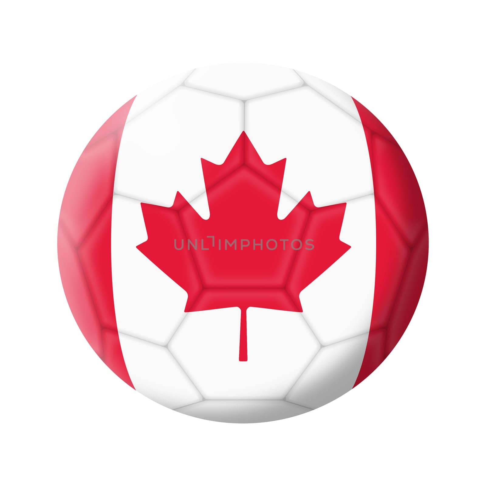 A Canada soccer ball football illustration isolated on white with clipping path