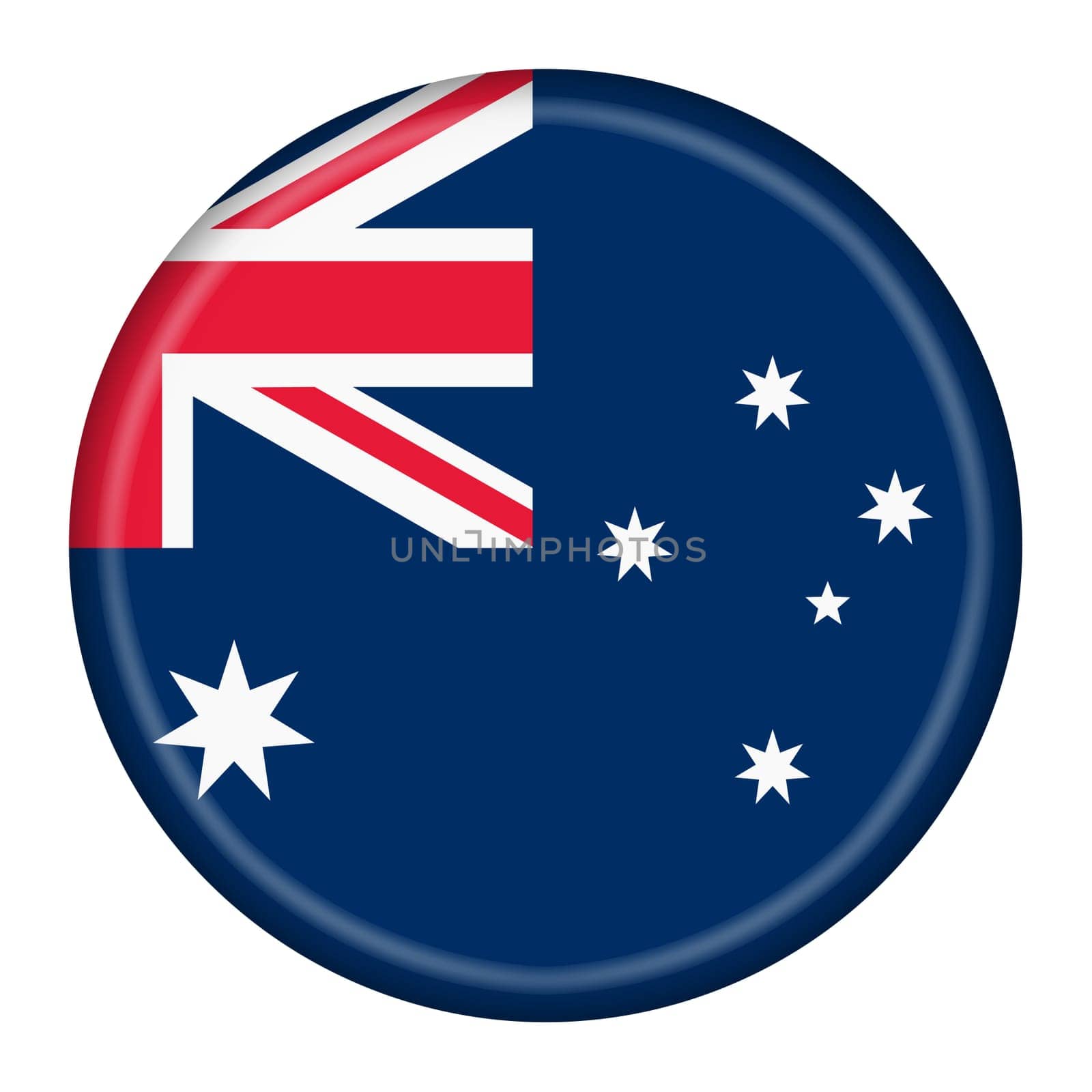 An Australia button isolated on white with clipping path