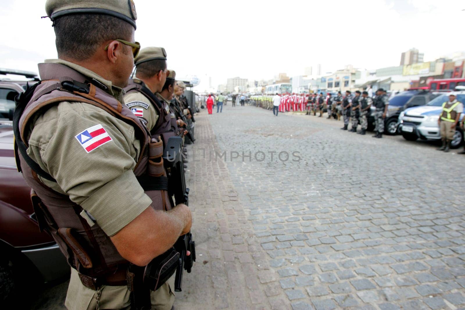 salvador, bahia / brazil - december 14, 2012: agents of the military police of Bahia are seen during the presentation ceremony of the summer operation in the city of Salvador.