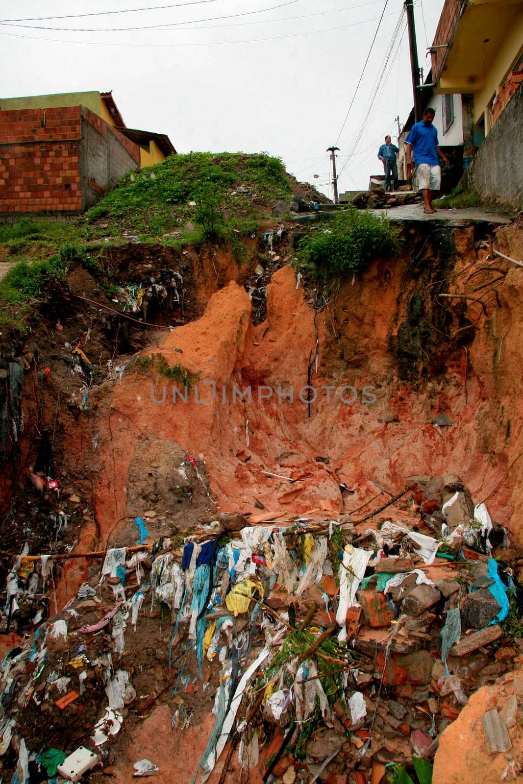 eunapolis, bahia / brazil - june 3, 2009: crater formed by the rain that fell in the city of Eunapolis.