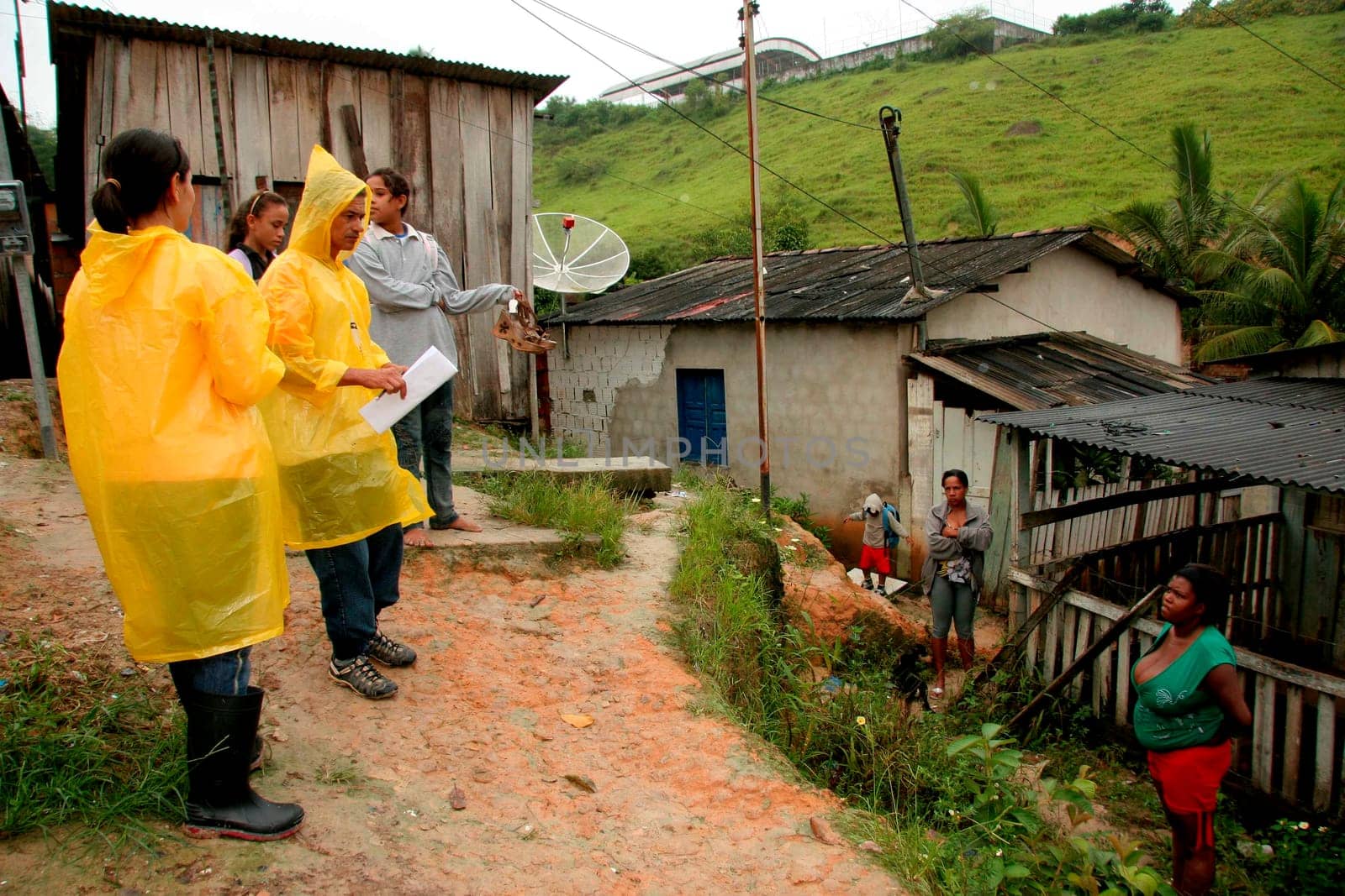 eunapolis, bahia / brazil - june 4, 2009: registration of houses in the area of landslide risk in the neighborhood of Pequi in the city of Eunapolis.