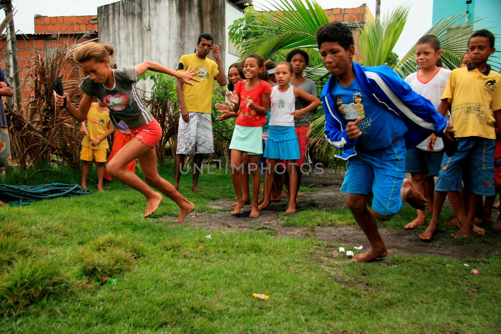 santa cruz cabralia, bahia / brazil - may9, 2009: indigenous children of the pataxo ethnicity are seen in a crèche at Aldeia Coroa Vermelha in Santa Cruz Cabraliza....
