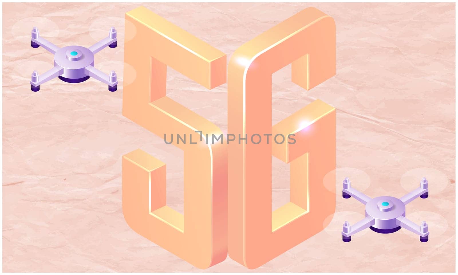 new technology with flying drone on abstract backgrounds