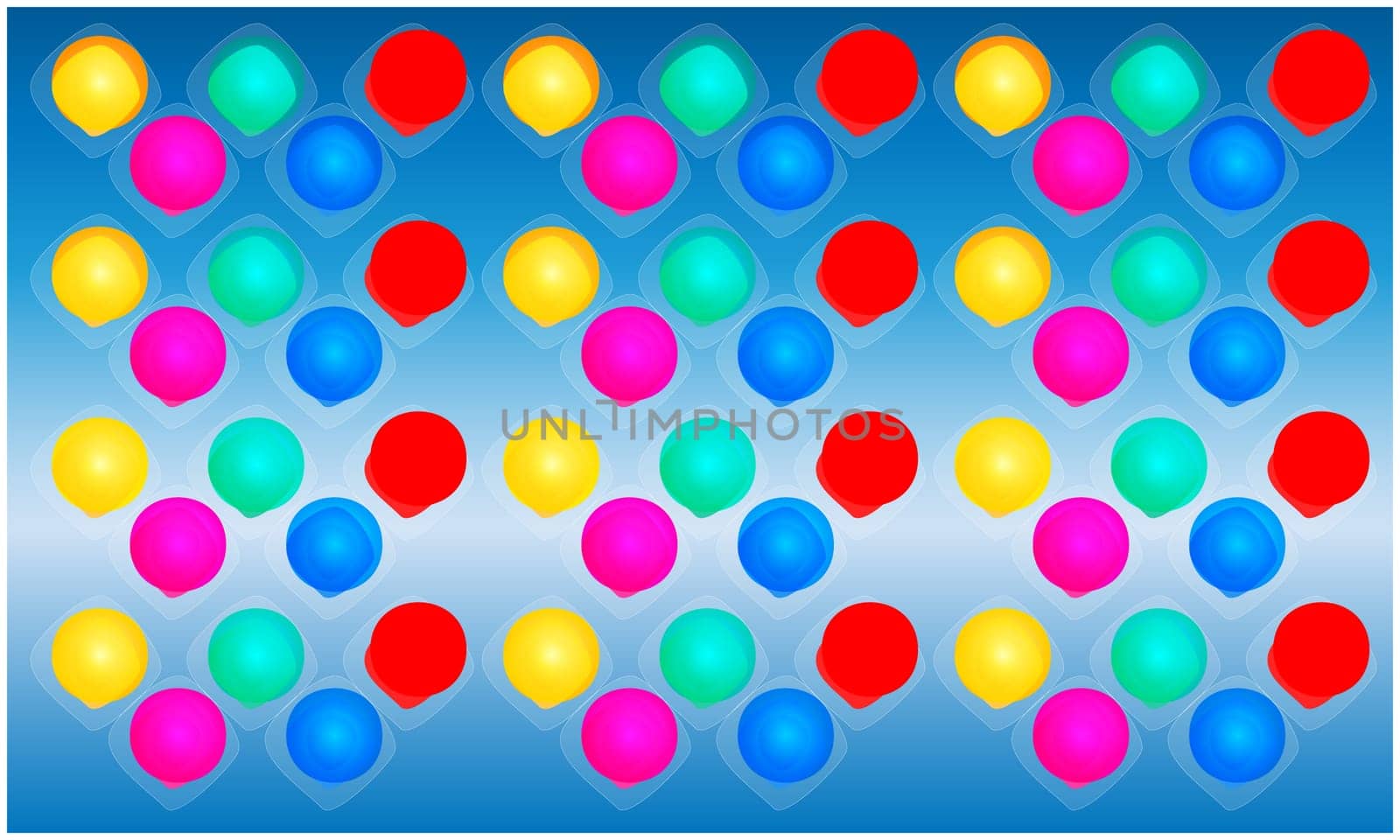 digital textile design of colored circles and square on abstract background