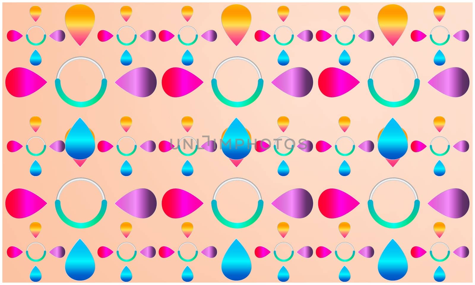 digital textile design of various rainbow colors on abstract backgrounds
