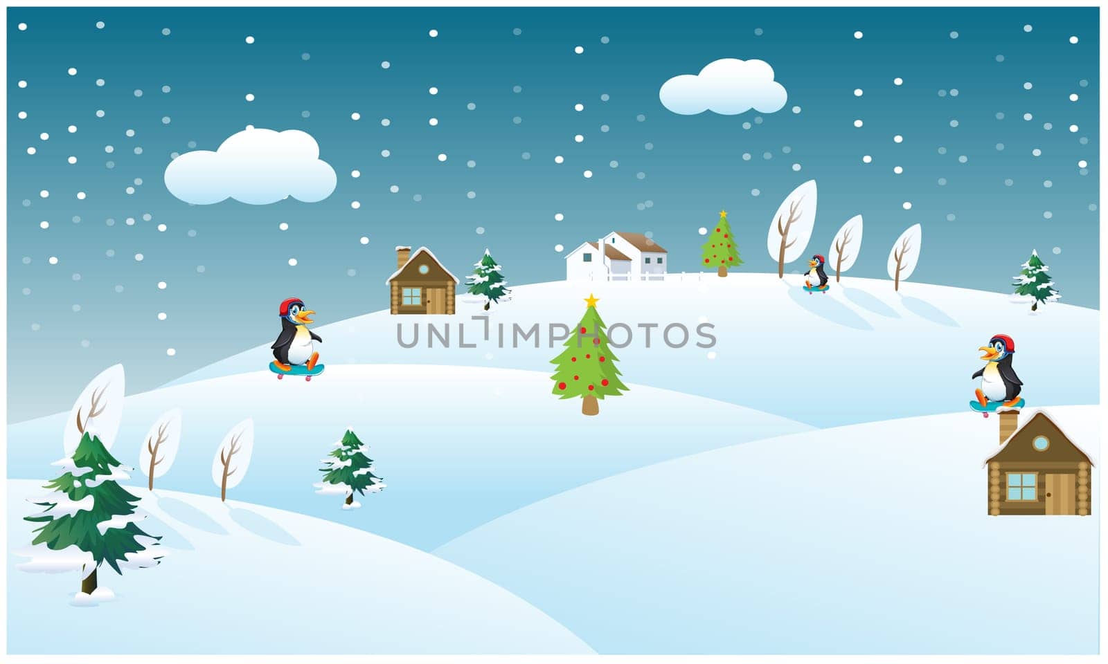 animals are playing in snow season