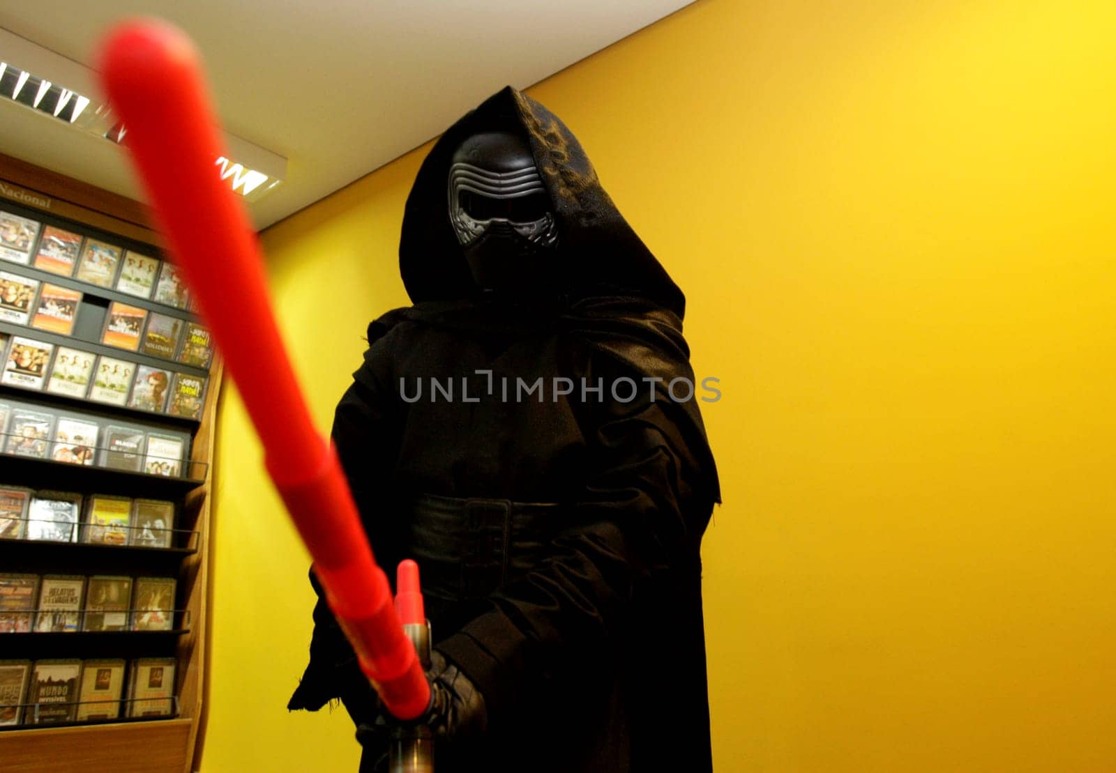 salvador, bahia, brazil - december 15, 2015: Star Wars fans celebrate their characters' fantasies during the release of episode VII - The Force Awakens in Salvador.