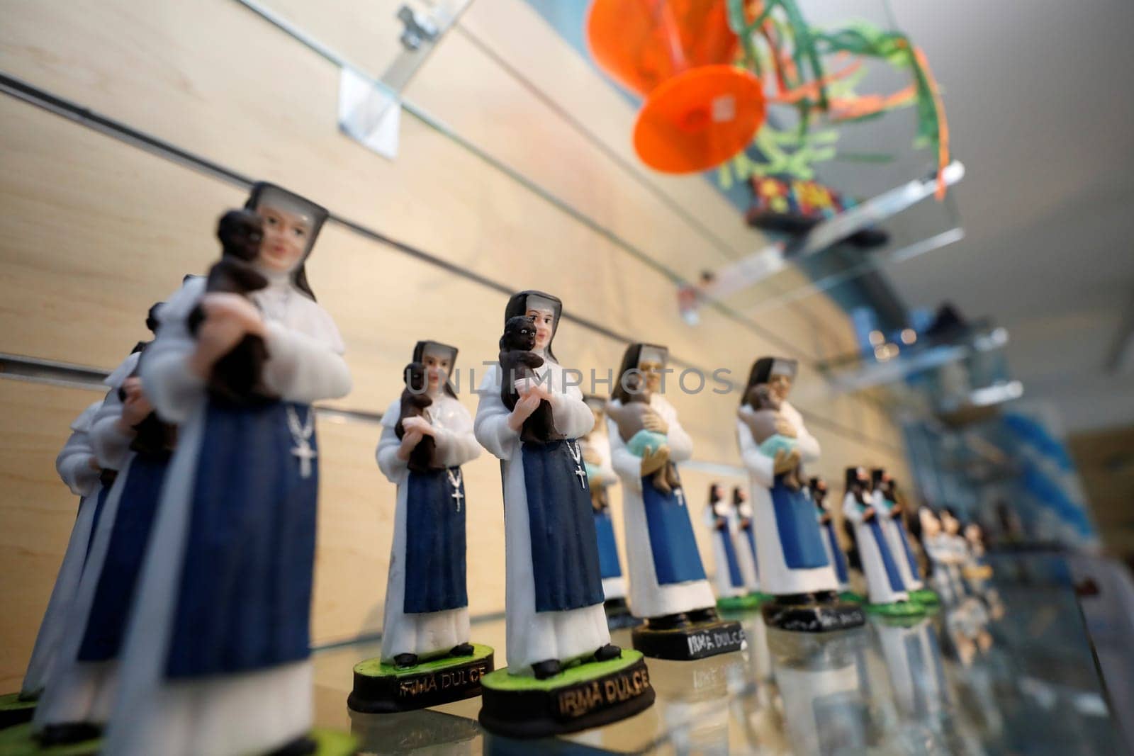 salvador, bahia / brazil August 12, 2019: Santa Dulce do Pobres souvenir shop in the Sanctuary of the nun....