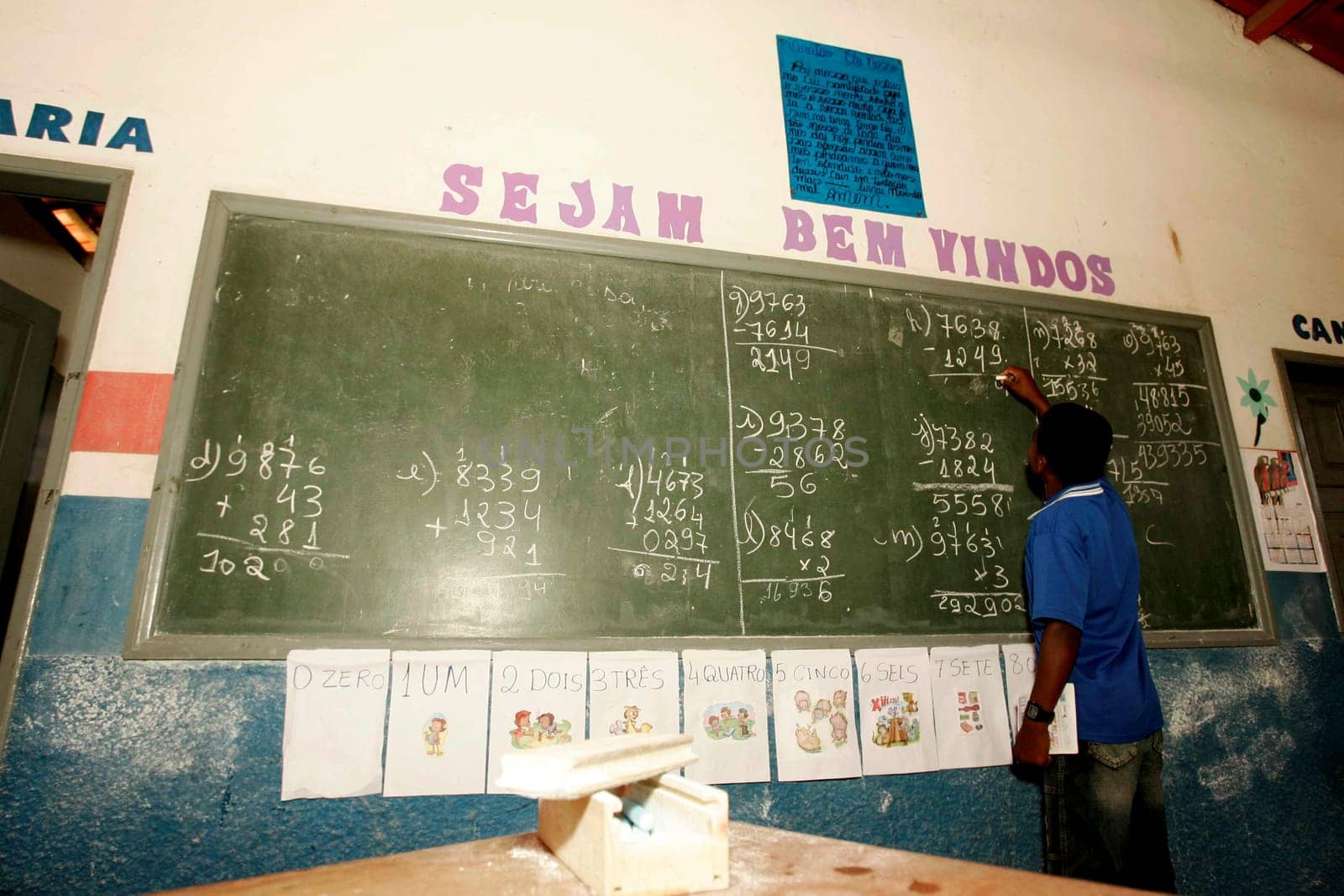 itabela, bahia / brazil - september 15, 2009: students and teacher in the rural area of the city of Itabela.