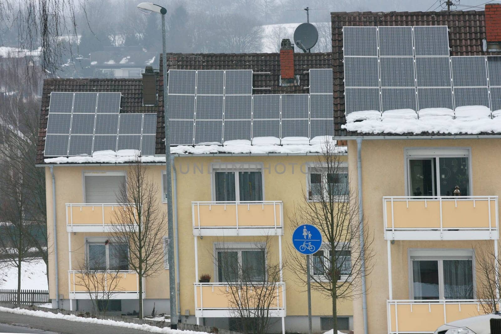 some solar panels on a house roof