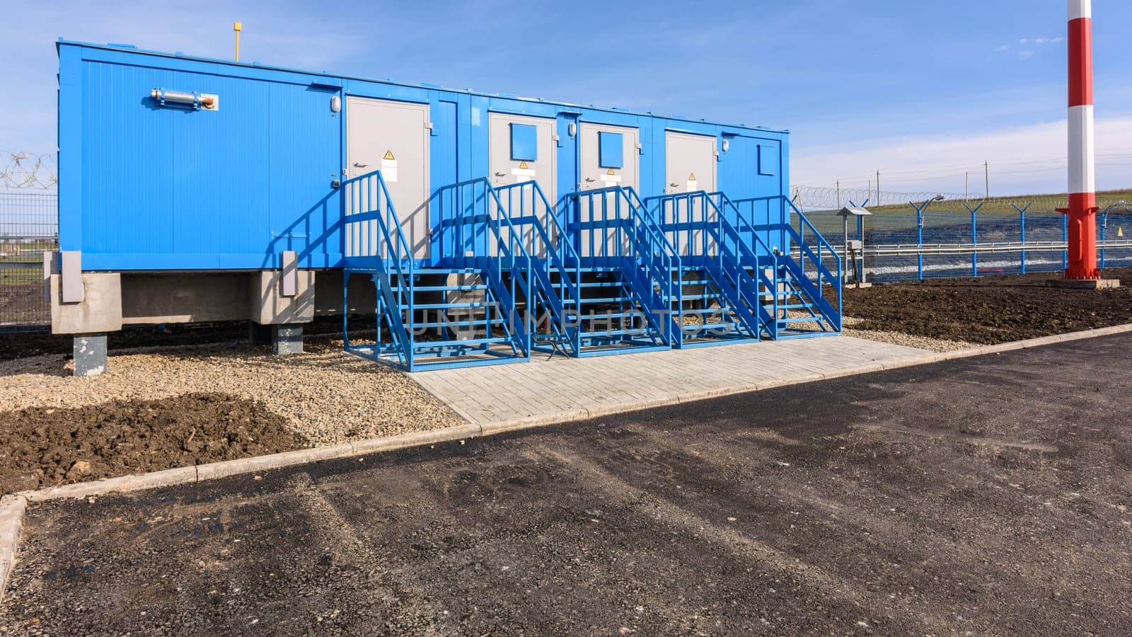 Electrical transformer substation at an industrial facility under construction