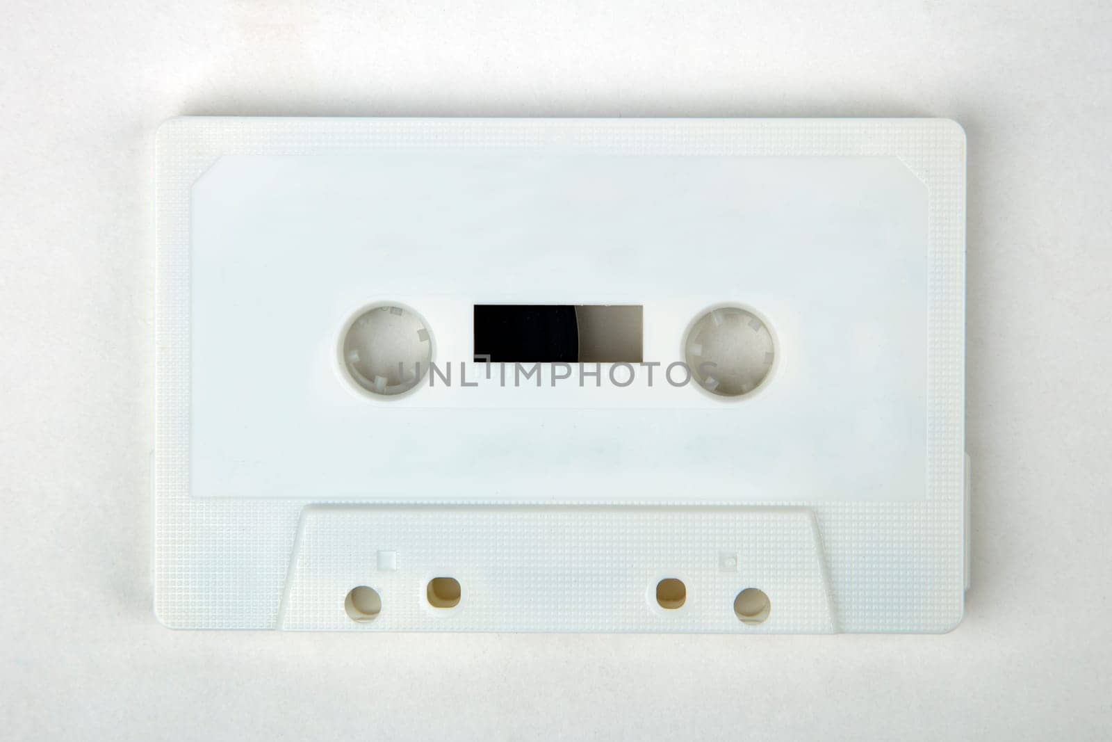 White Retro Audio Tape isolated on white background