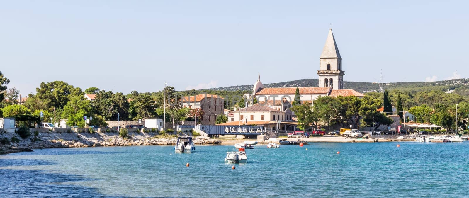 Historic Town of Osor with bridge connecting islands Cres and Losinj, Croatia.