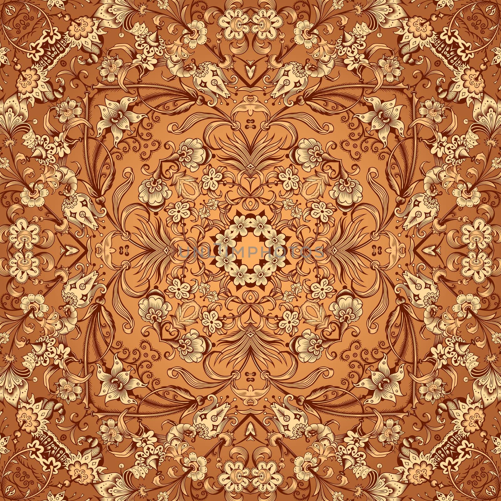 Vector abstract ethnic nature hand drawn ornamental background. Colorful seamless pattern