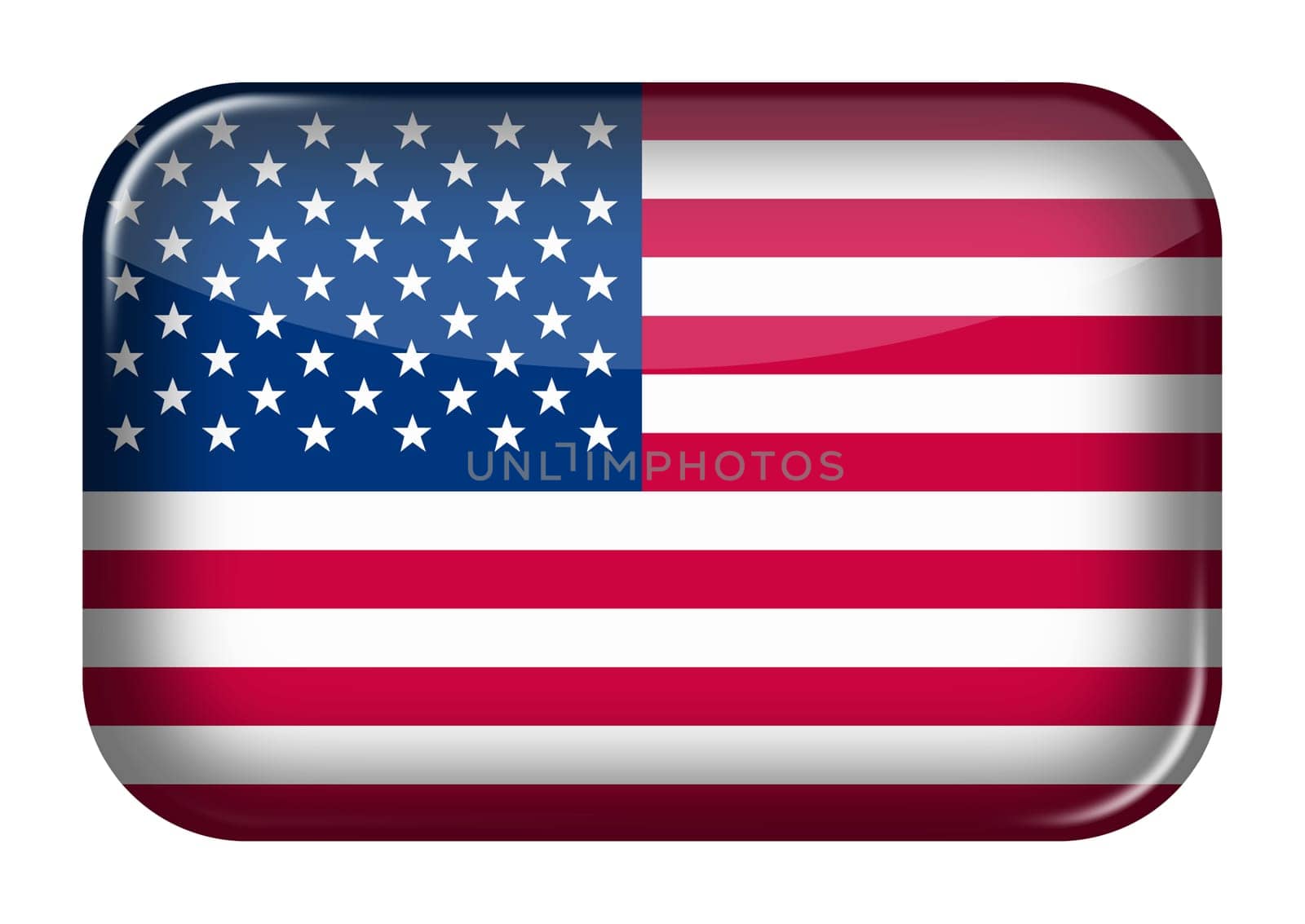 A United states of America web icon rectangle button with clipping path