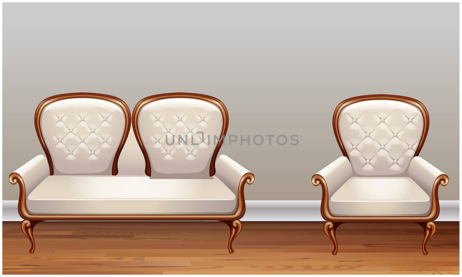mock up illustration of couch on abstract background