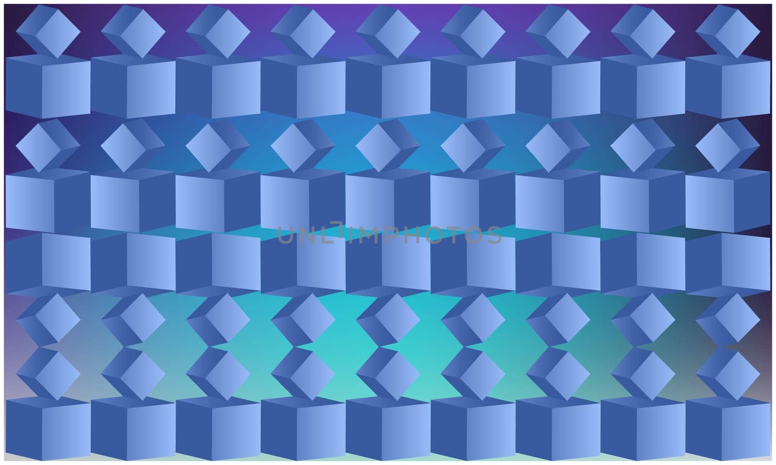 digital textile design of various cubes on abstract background
