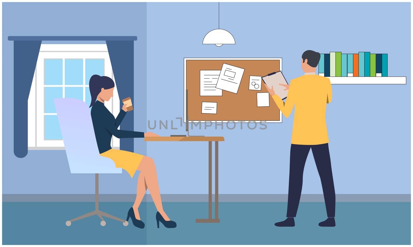 couple is working in office