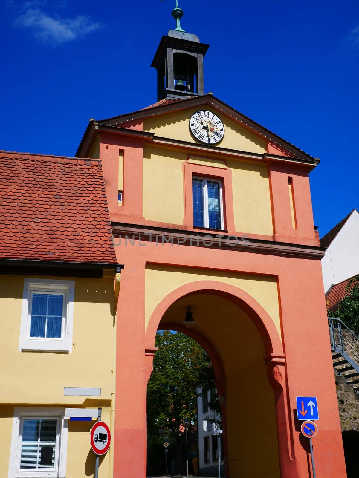 Windsbach Oberes Tor Cityscape Location Town View Small Town Clock Tower Clock Roof Franconia Middle Franconia Bavaria Brick Recreation 91575