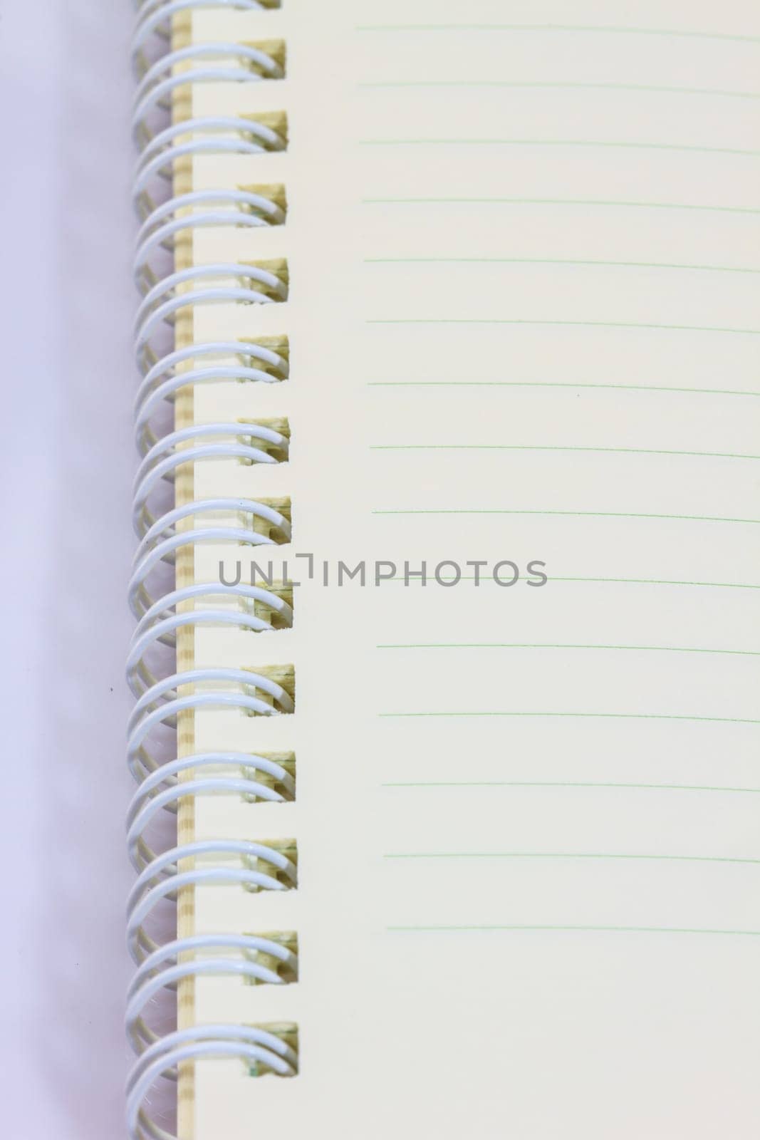 close up ring notebook  blank on white background