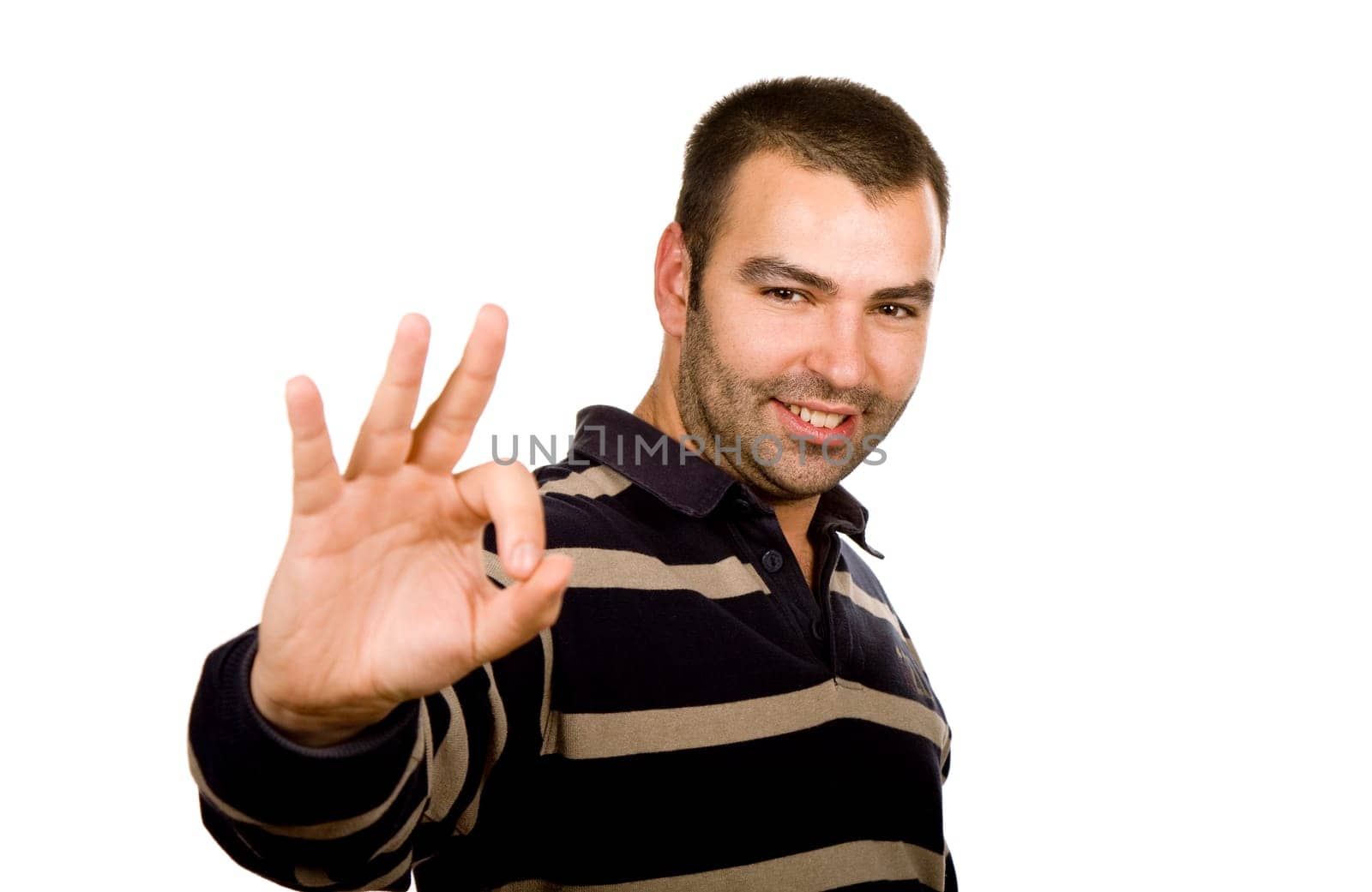 casual young man portrait isolated on white background