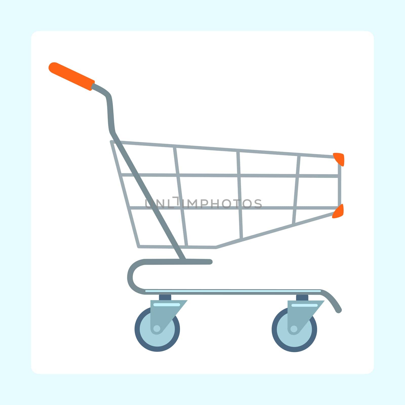 Grocery cart on wheels on a white background sign symbol business store icon