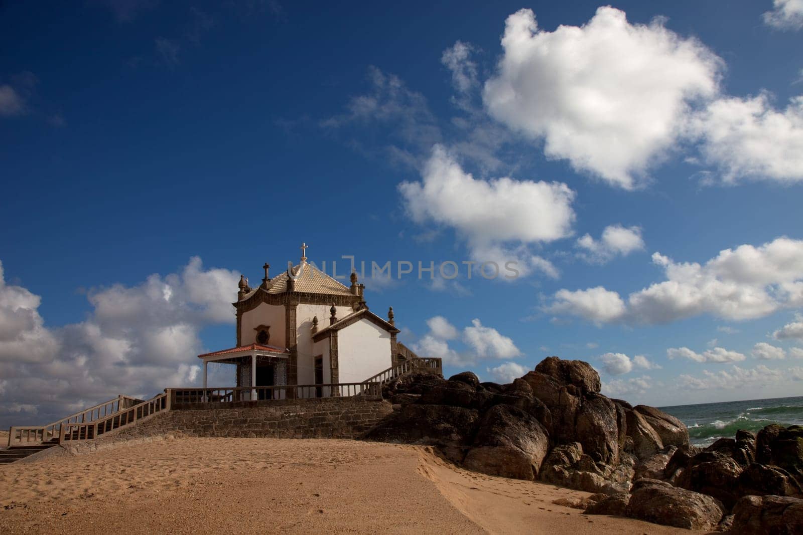 Senhora da Pedra chapel at the beach of Miramar, Gaia, Portugal