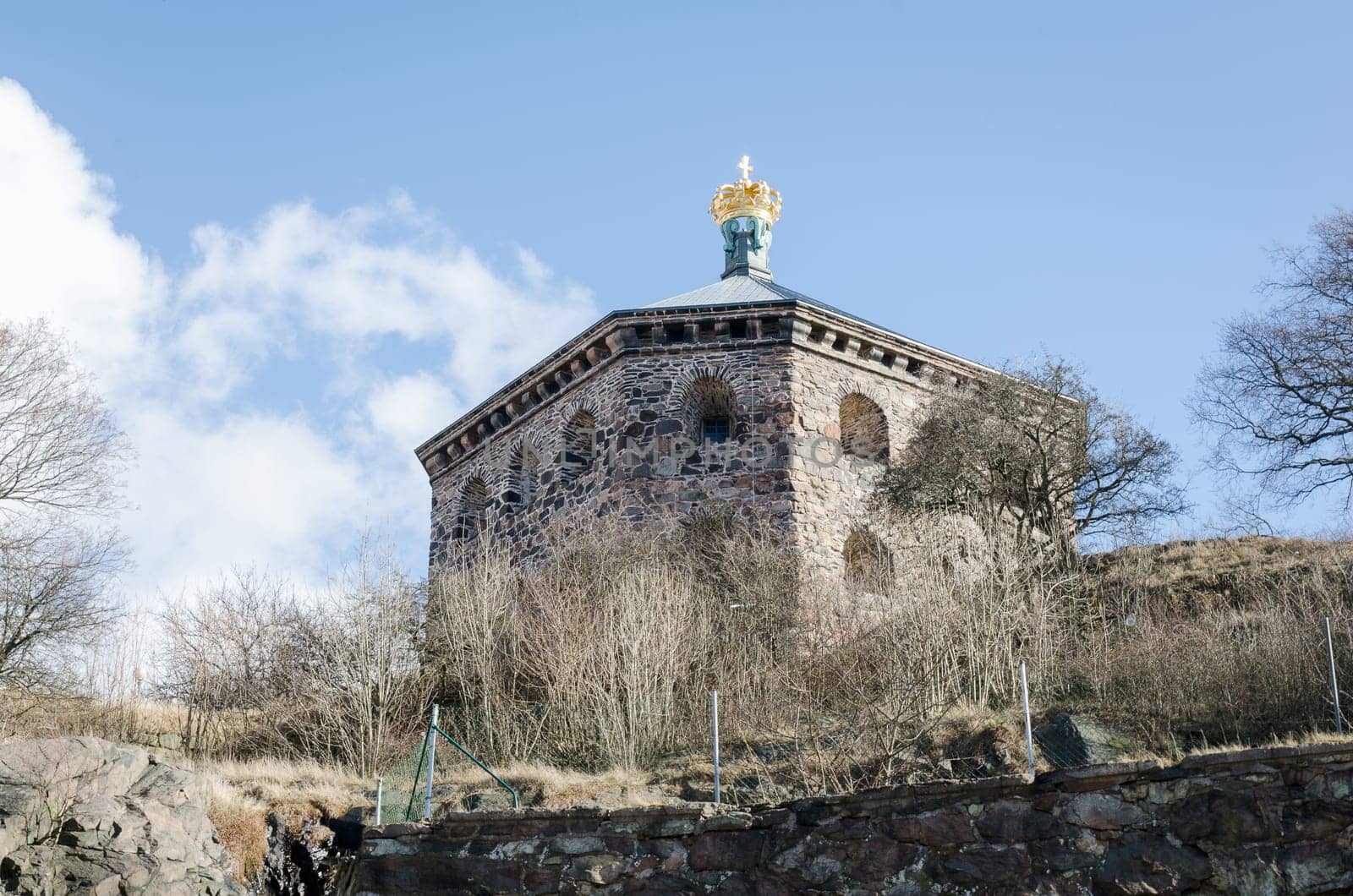 one old castle in gothenburg city made of stone