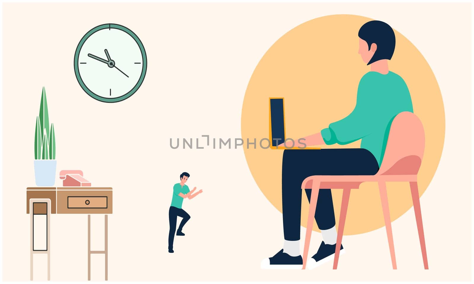 woman is working on laptop and her kid is playing at home