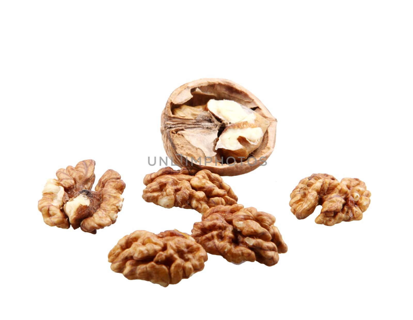 Walnuts Isolated On White Background