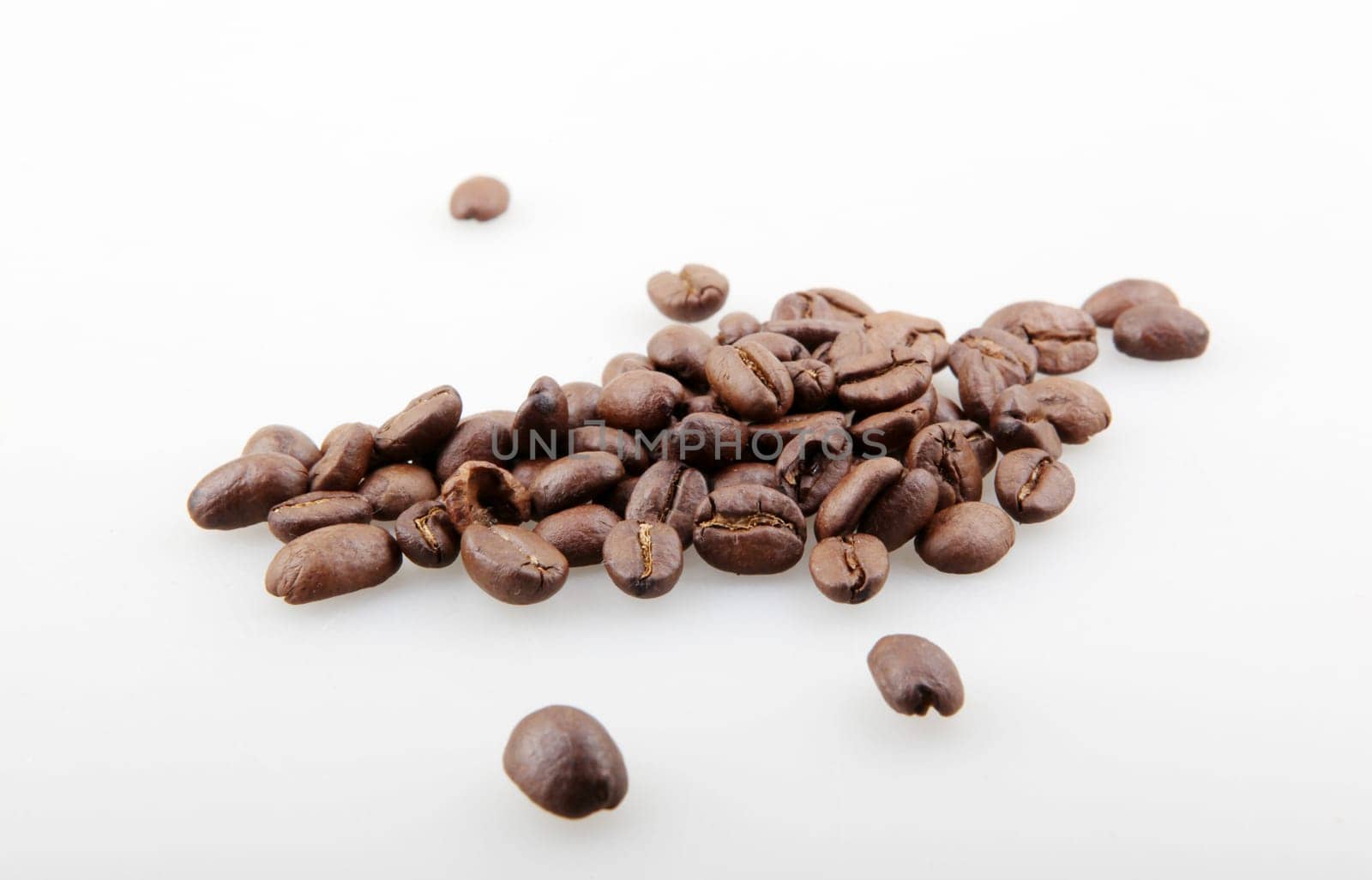 Fresh Roasted Coffee Beans Isolated On White Background