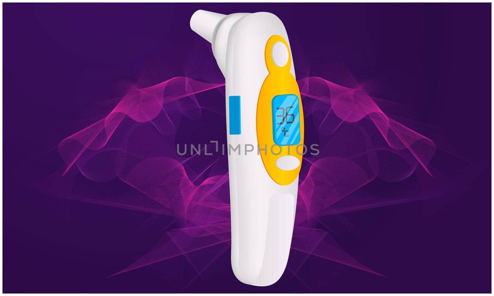 mock up illustration of infrared thermometer on abstract backgrounds