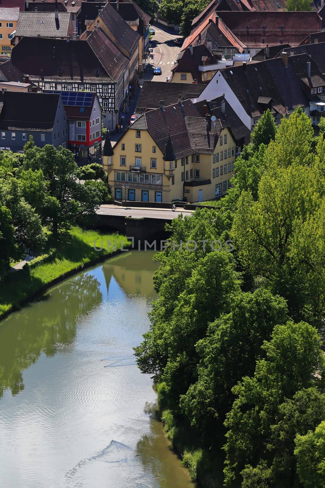 Townscape of Sulz am Neckar from above